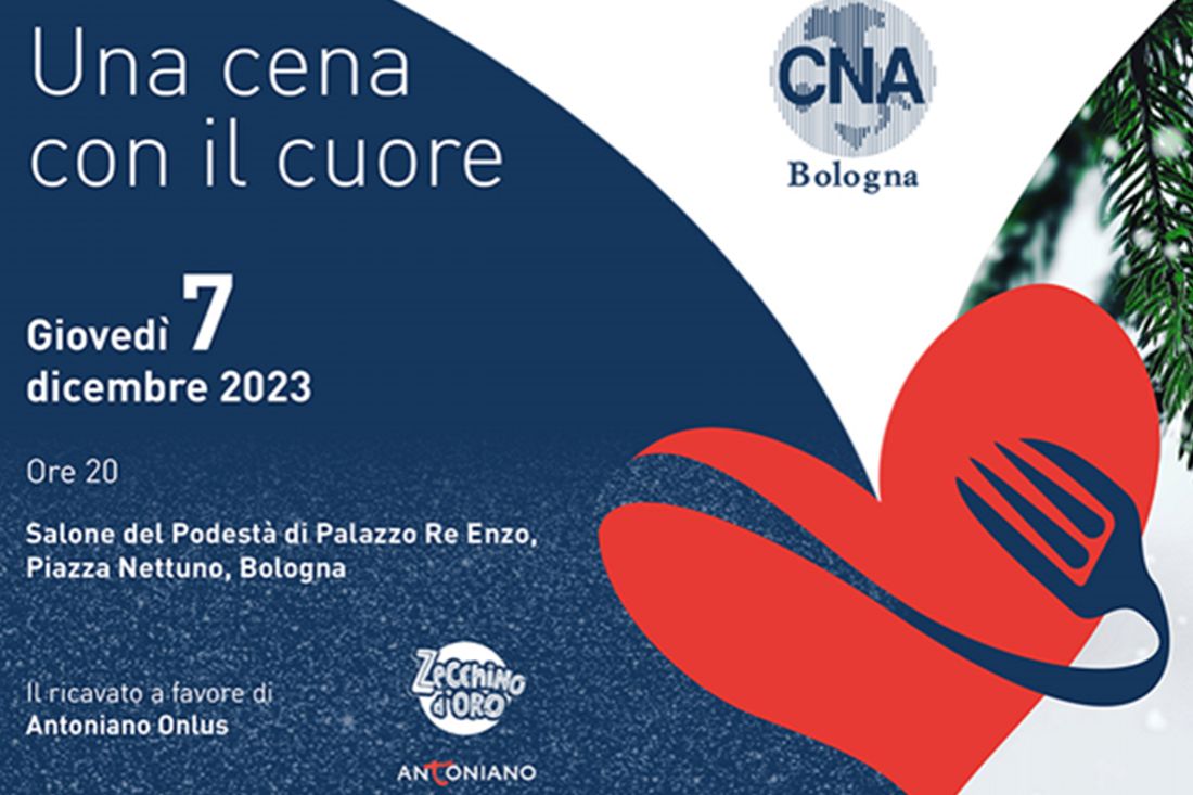 Cna, Cena col cuore 7 dicembre per la mensa dell’Antoniano