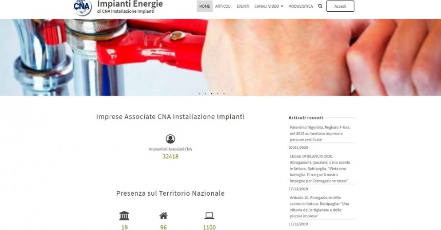 Il portale Cna Installazione Impianti “Completamente rinnovato”  