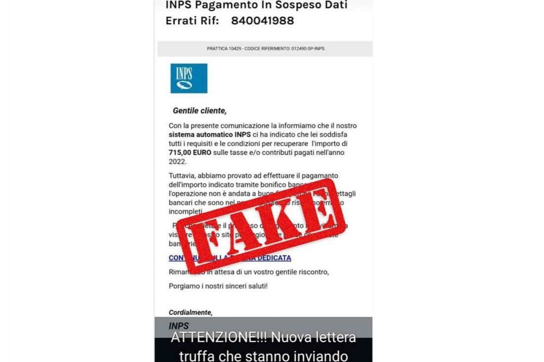 Attenti alle false comunicazioni-truffa che non provengono dall’Inps