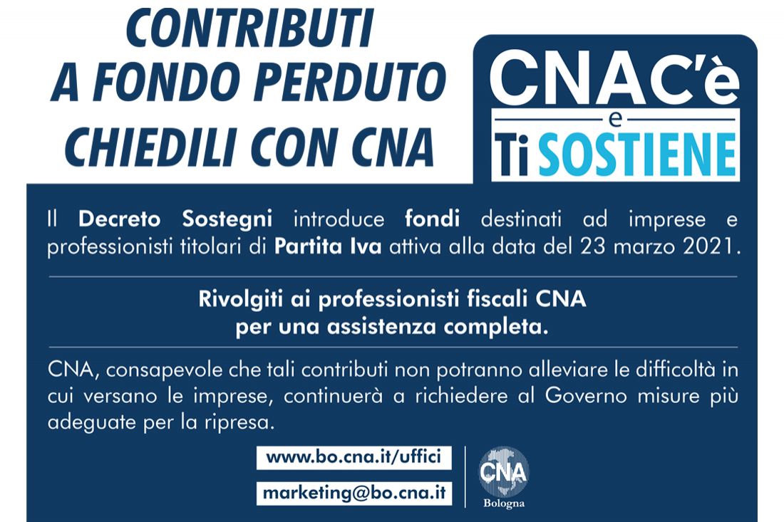 Contributi a fondo perduto: chiedili con Cna Bologna