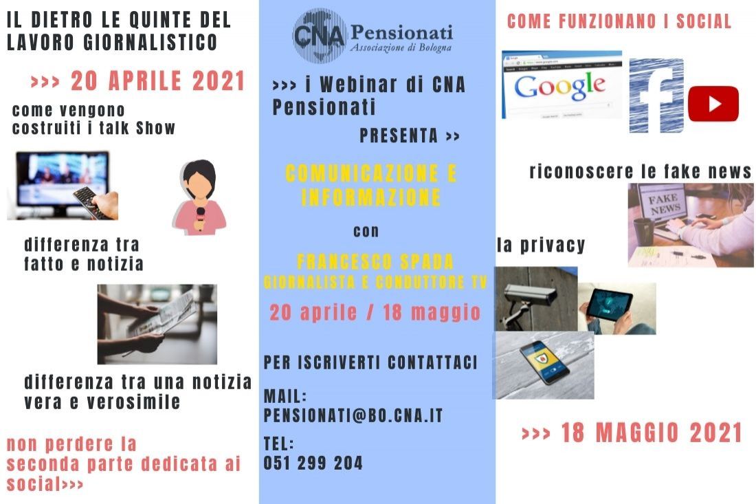 I Webinar di Cna Pensionati: Comunicazione e informazione