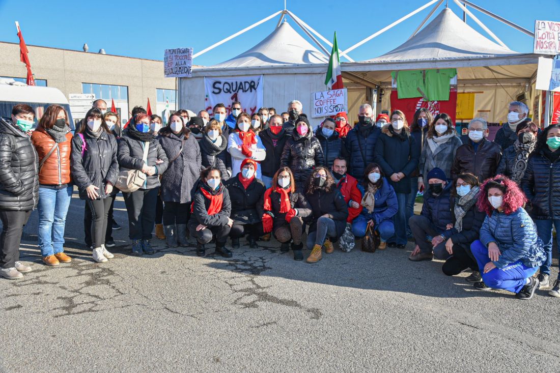 Saga Coffee, delegazione Cna  al presidio