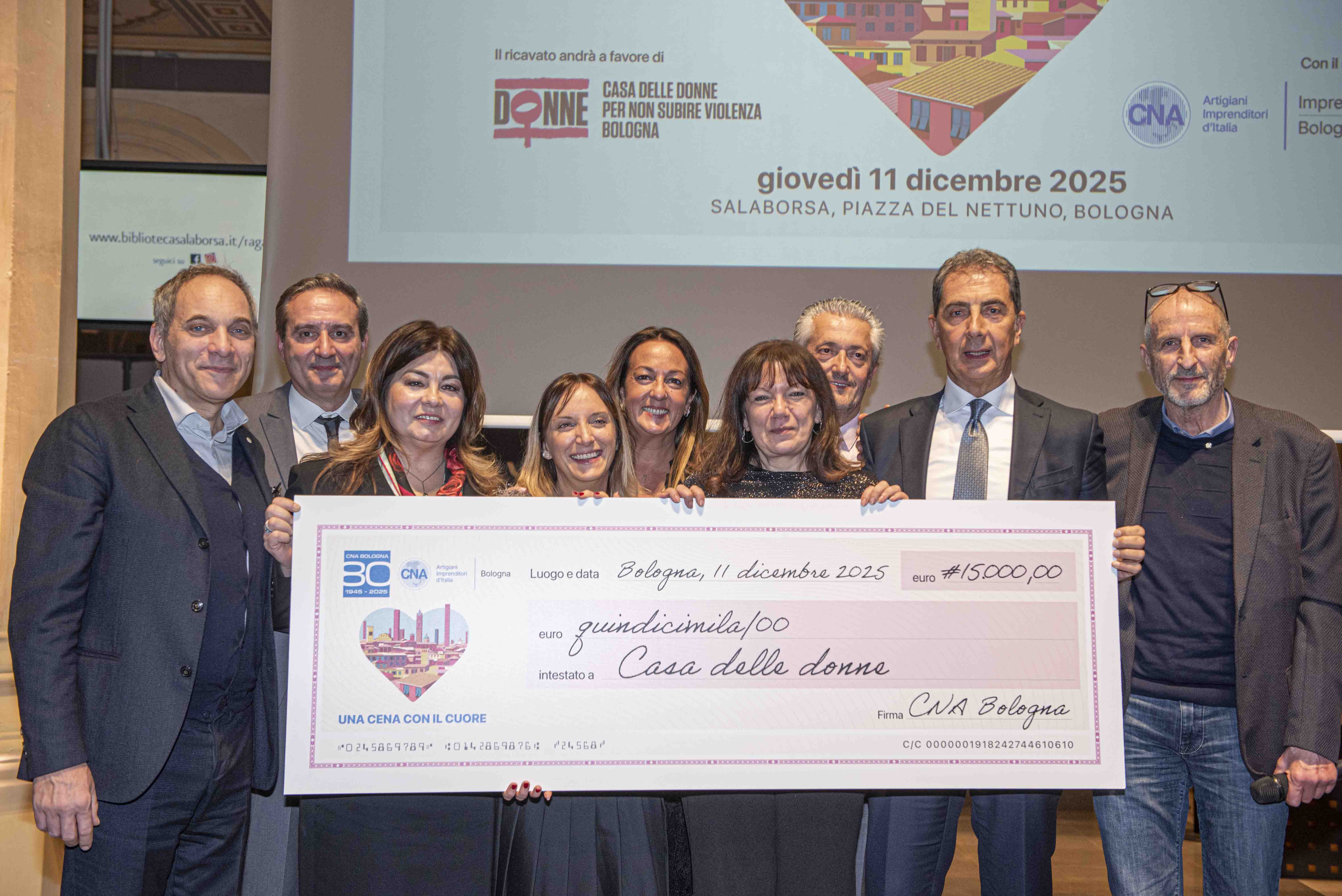 La Cena con il Cuore di CNA ha portato 15.000 euro alla Casa delle donne